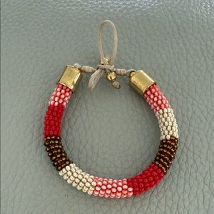 Multicolor Beaded Bracelet with Gold Accents